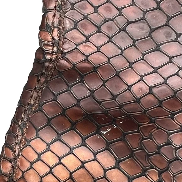 Sacha London Women’s Leather Metallic Copper Reptile Textured Ankle Boots 7B - Picture 14 of 16